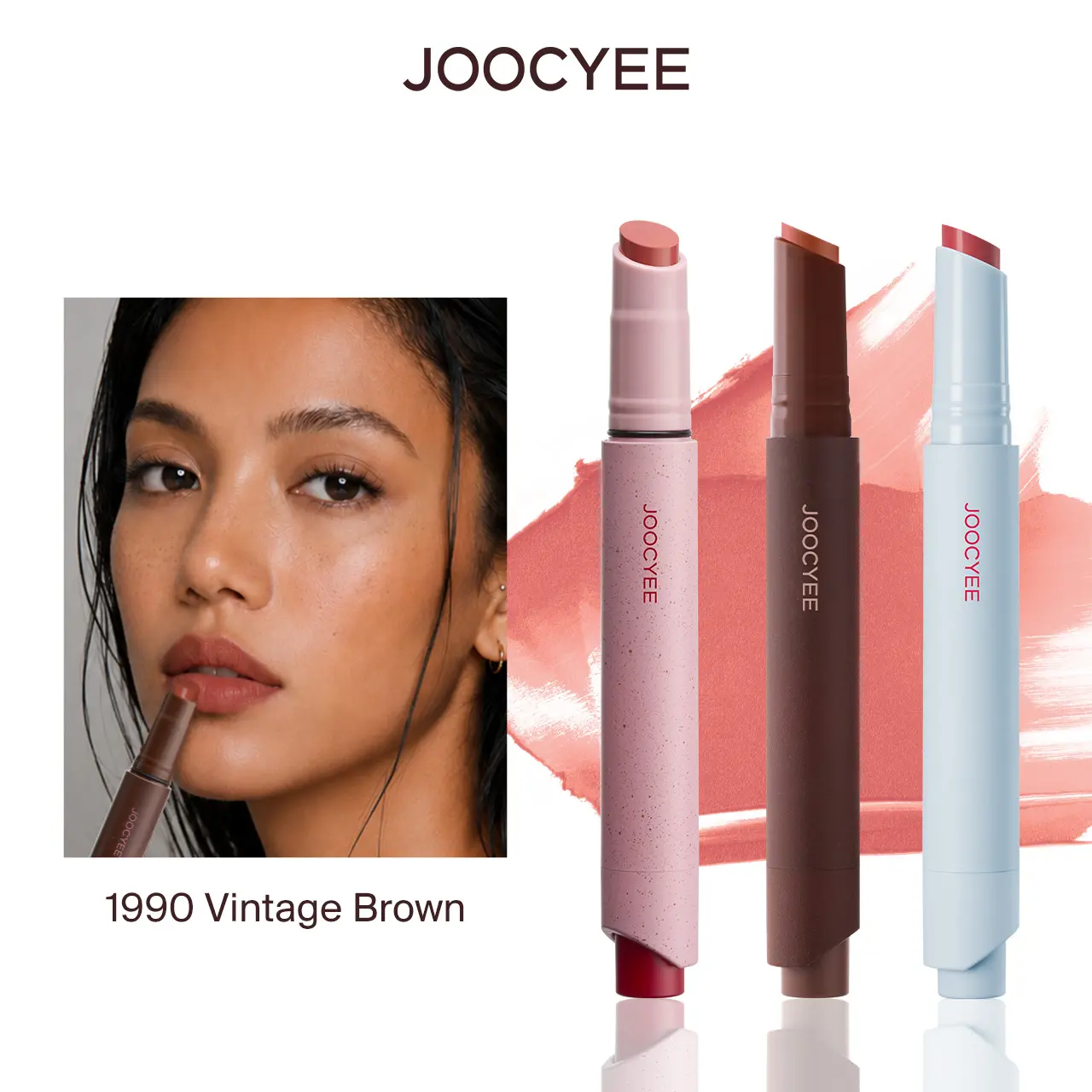 JOOCYEE Velvet Rouge Matte Lipstick (Single Item) - Buy 1 Get 2 Free Balm, Silky Blur, Smooth, Long-Lasting, Lightweight, 2-in-1 Lip & Cheek, Waterproof, Beginner-Friendly, Non-Stick Cup, All Skin Types, Makeup Beauty Product, Summer Cosmetic