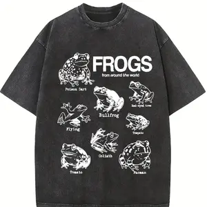 Frogs Around The World T-Shirt, Retro Amphibian Graphic Tee, Vintage 90s Wildlife Animal Shirt, Naturecore Frog Lover Top, Y2k Gift Idea