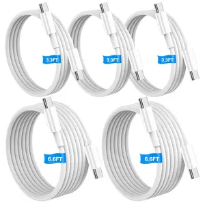 60W USB C to USB C  5-Pack Bulk [2*6.6ft + 3*3.3ft]  , Type C  Compatible with  15/16/17 Pro/Max, Galaxy S24/S25, Pad Pro/Air, MacBook Pro/Air, Pixel,  &