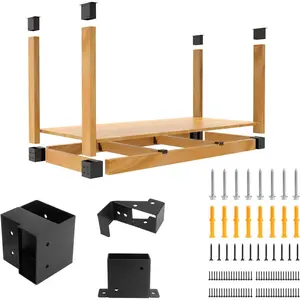 Heavy Duty Overhead Garage Storage Rack Kit for 2x4 Wood (Actual 1.5"x3.5") - DIY Ceiling Storage System, 500 lbs Capacity, Easy Install, Metal Brackets (No Lumber Included)