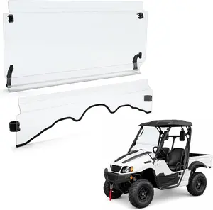 Flip Clear Windshield Compatible with 2015+ MASSIMO MSU Bighorn Coleman Outfitter HiSun Cub Cadet Challenger 500/700 UTV Front Windscreen