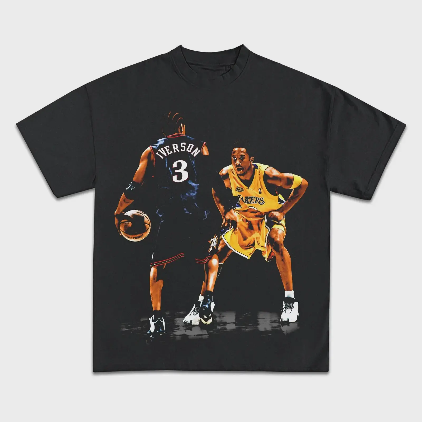 Youth & Adults Iverson Vs Kobe Vintage Boxy Tee Shirt oversized t-shirt streetwear y2k