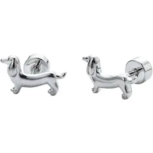 Cute Dachshund Dog Cartilage Helix Stud Earrings for Women Girls Men Stainless Steel Puppy Animal Pet Screw Flat Back Tragus Tiny Studs Earring Adorable Christmas Jewelry Gifts Birthday 18G