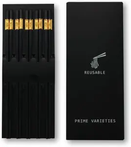 PrimeVarieties Premium Fiberglass Chopsticks – 5 Pairs | 9.4" Reusable, Non-Slip, Lightweight, Dishwasher Safe Gift Set