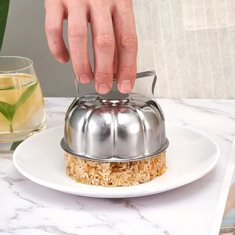 1pc Easy-Shape, Stainless Steel Japanese-Style Onigiri Rice Ball Mold - Non-Electric, Perfect for Clogs & Pumpkin Rice Balls, Ideal for Home and Restaurant Use