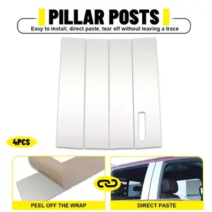 4pcs Chrome Car Pillar Post Door Trim Window Cover Kits For Ford F-150 2015-2021