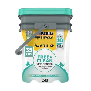 4 Pack Unscented Clumping Cat Litter 35 lbs, Multi Cat Formula, Free and Clean, Strong Odor Control, Low Dust