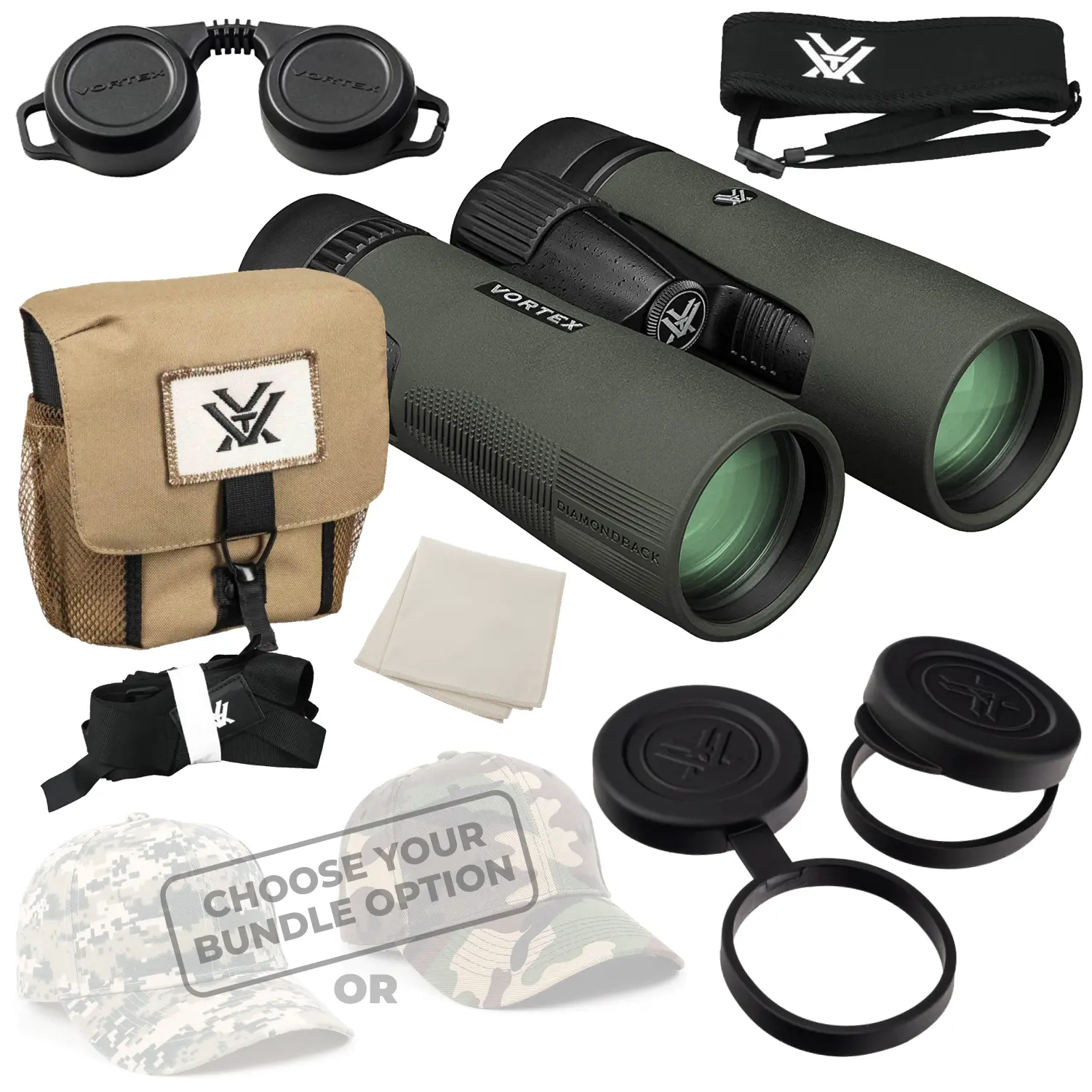 Vortex Optics Diamondback HD 10x42 Coated Binocular (DB-215) for Adventure, Everyday Wear, with Free Hat, Glasspak™, Outdoor Hunting, 12 Months
