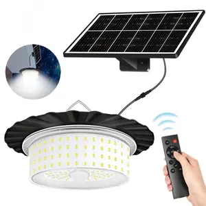 Solar Shed Light, Solar Pendant Lights Outdoor, 244LED Solar Powered Pendant Light with Motion Sensor, 360° Glow Waterproof Shed Light with Remote Control for Shed, Barn, Gazebo, Yard, Patio, Garage