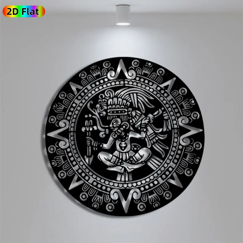 1pc Avant - Garde Aztec Deity Metal Wall Art, Avant - Garde Aztec Deity Statue Mural, Iron Craft, Perfect for Living Room, Lounge, Outdoor Space Decor, Intricate Craftsmanship, Artistic Metalwork, New Year Decor, Ideal Gift for Trend Seekers