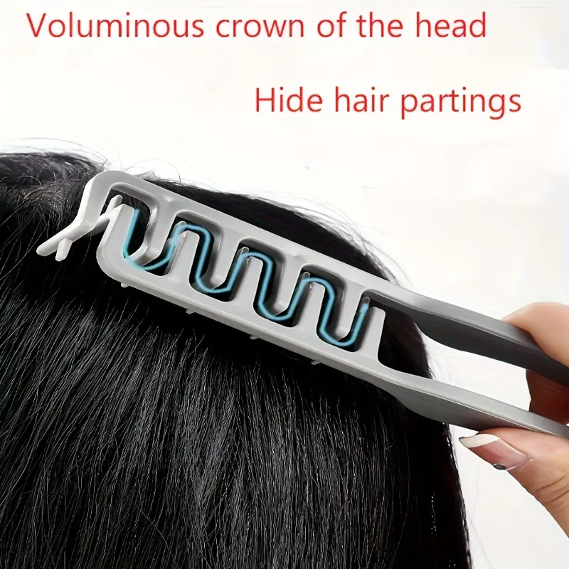 1pc fluffy sawtooth hair comb - textured teeth can firmly fix, enhance the volume of the roots and hide the seams, white plastic design suitable for all types, hair comb holiday gift Hair Styling Combs Hair Styling Tools
