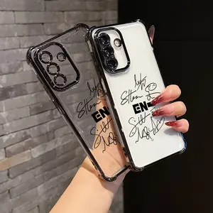 Phone case: Fashion Luxury E-EnhypenS Phone Case Suitable for Xiaomi Redmi Note 14 13 12 12s 11 10 9 9s Pro Plus 9C 9A 10C 12C 14C 13C A5 A3 A1 K50 K40 4G 5G Anti Fall Transparent Soft Back Cover