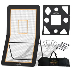 ArxEdge Lacrosse Rebounder for Backyard & Volleyball Rebounder with Bonus Target Net, 5 Rebound Angles, Strong Bounce back, 4x7ft Large Practice Area - Durable Volleyball Rebounder Net for Multisport Training