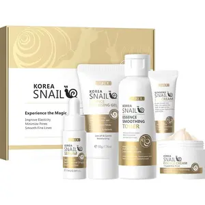 Korean Skin Care, Skin care set, Skin Care Kit Snail and Ginseng with Cleansing Gel, Toner, Eye Cream, Serum, Essence Cream 5pcs for Women Teen Girls Mom Daughter Mother's Day Birthday