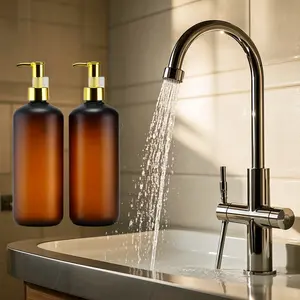 2 Pack Shower Gel Shampoo Dispenser Bottles, 500ML Large Capacity, Pump Head Refillable Bottle, Suitable for Liquid Soap Hand Sanitizer