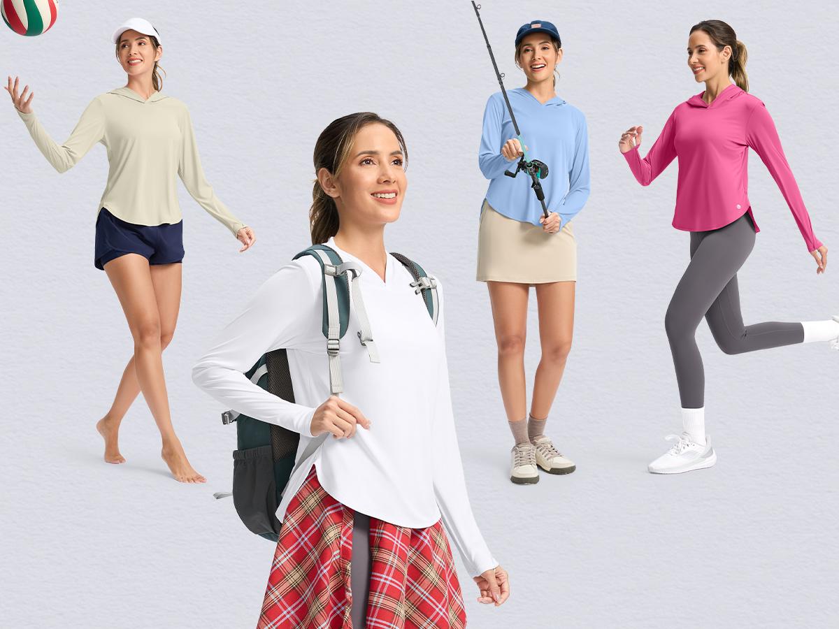 G Gradual Women's Sun Shirt with Hoodie Long Sleeve UPF 50+ Shirts Lightweight Hiking Fishing UV Protection Shirts for Women