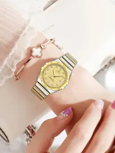 Elegant Women's Quartz Watch, Stainless Steel Waterproof, Mineral Glass Dial, Classic Zodiac Style, Ideal Birthday/gift, Fashion Casual Dress Watch, Butterfly Buckle, Daily Use