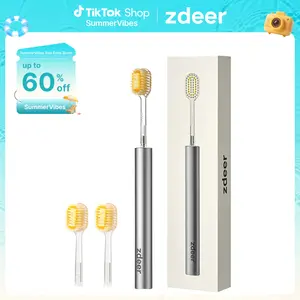 zdeer toothbrush Metal handle with replaceable brush head —  Eco-friendly and reusable Oral  sustainable#Summervibes