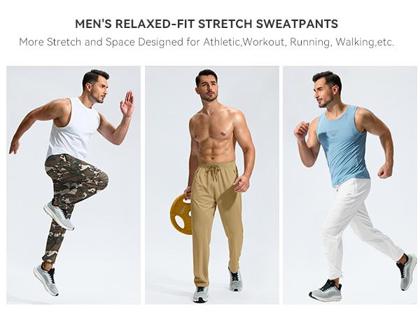 [Clearance] G Gradual Men's 4-Way Stretch Moisture-Wick Athletic Sweatpants, Lightweight Mesh Open Bottom Joggers with Zipper Pockets, Elastic Waist Workout Gear for Gym Running, Running Pants,travel essentials,camping essentials, Quick-Dry