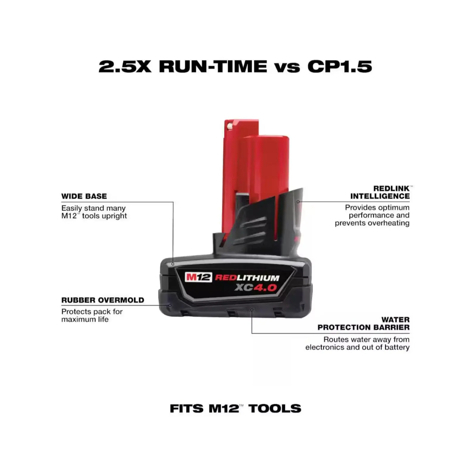 Milwaukee M12™ XC 4.0 Ah Battery