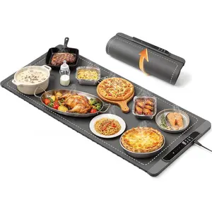 Warming Mat For Food Extra Large 36"x15", Electric Warming Tray with 14-Level Temp 10-Hour Timer Adjustable Temperature, Food Heating Pad for Dishes, Soup, Family Dinners, and Holiday Gatherings