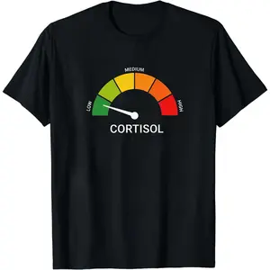 Low Cortisol Level 100% Cotton Gauge Tee | Hormone Meter T-Shirt
