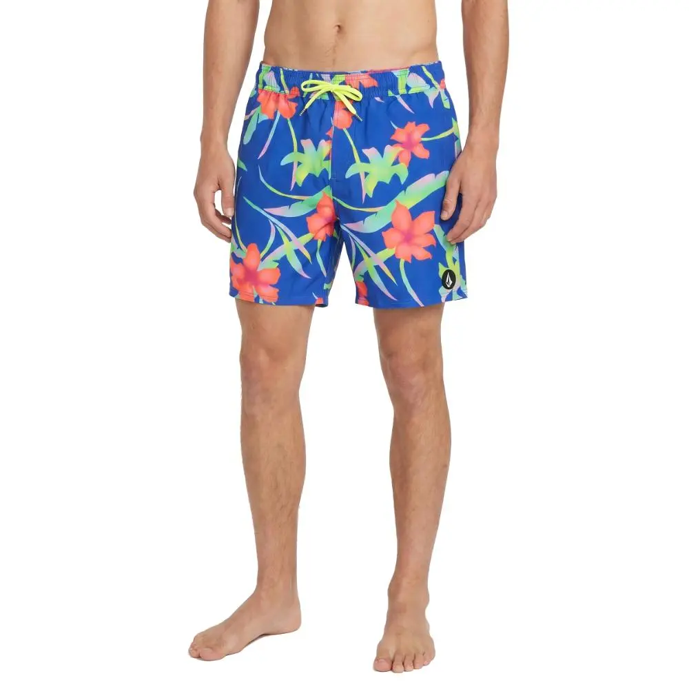 VOLCOM Men's 17" Manic Floral Print Swim Trunks, Quick-Drying 4-Way Stretch with Elastic Waist and Pockets, Men's Swim Trunks, Lightweight Quick-Drying Breathable Drainage Men's Swim Trunks