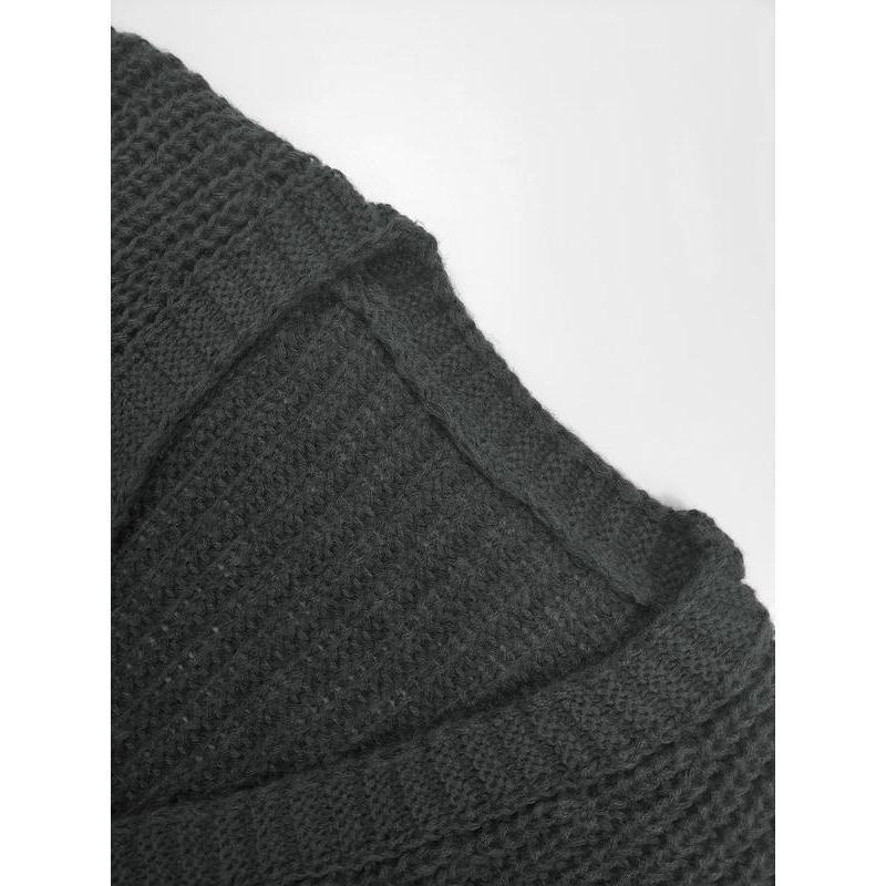 Women's Solid Color Textured Drop Shoulder Pocket Longline Cardigan Casual Open Front Long Sleeve Knitwear for Fall Winter Loose Fit Versatile Knit Clothing for Daily Wear