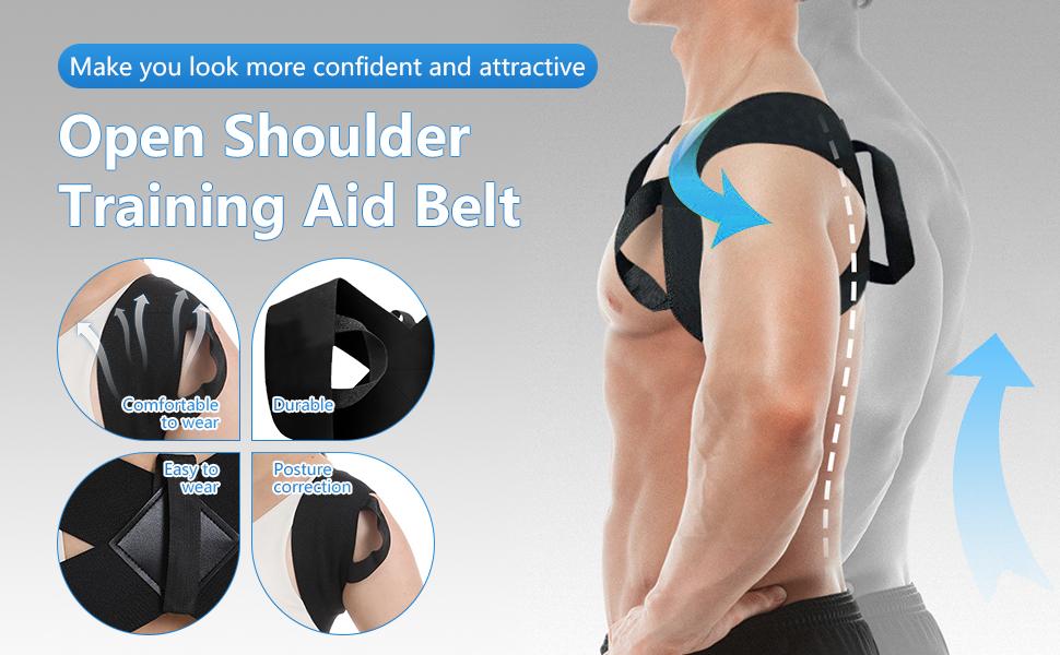 Fitness Heavy Shoulder Straps,Bench Press & Shoulder Training Assist Straps, Chest-Opening & Back-Straightening Support,Open Shoulder Assist Straps Shoulder ,Posture Correction Back Support Strap