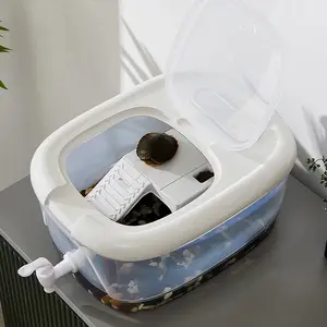 Transparent Plastic Turtle Breeding Box with Drainage System, High - Capacity Eco Home Turtle Habitat (Only Includes the Tank, No Basking Platform or Landscaping), Ideal for Pet Turtle Keeping, Trending Reptile Tank for US Turtle Enthusiasts