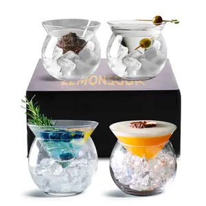 Stemless Martini Glasses with Chiller 7oz Drinkware