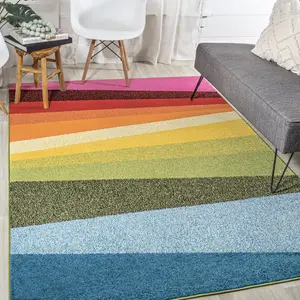 JONATHAN Y Prism Geometric Striped Indoor Area Rug; for Living Room, Kitchen, Bedroom, Dining Room, Office