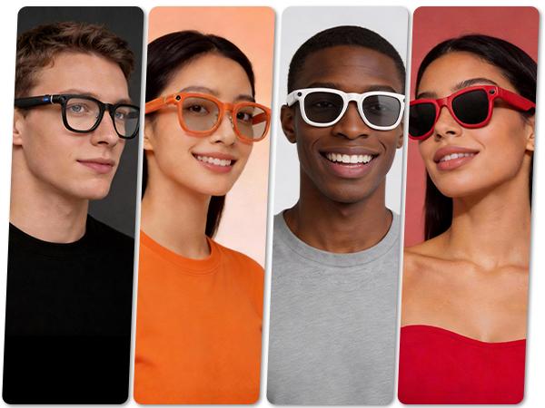 [Spring Deals] Coucur G1 AI 2026 Smart Glasses with Charging Case, 8MP HD Camera Glasses for Men Women, 1200P Video Recording, Open-Ear Bluetooth Glasses for Audio with AI Translation/Voice Control