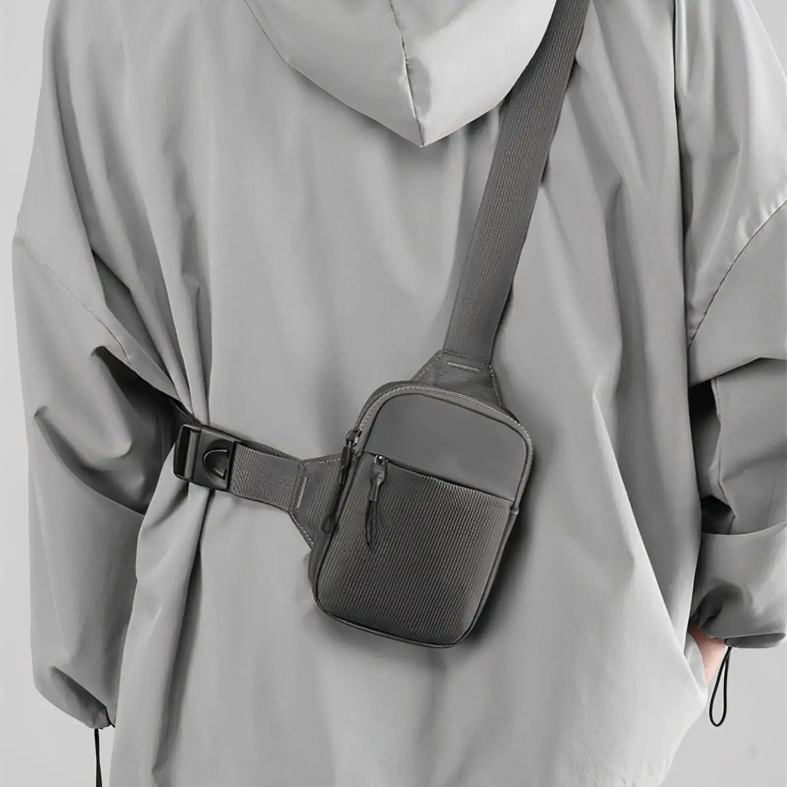 Travel Sling Bag - Durable Design with Multiple Compartments, Adjustable Strap, Weatherproof & Water-Resistant, 1L Capacity, Concealed Under Jacket