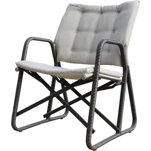 Folding Patio Chair - Ergonomic Design  Back Pain Relief - 21" Seat Width/300 lb Capacity - Plush Olefin Cushions/Durable Magnesium Alloy Frame - Lightweight/Portable Outside Chairs