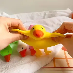 Cute Stretchy Duck Squishy Toy Funny Squeeze Goose Soft Rubber Toy Novelty Prank Toy for Kids Birthday Party Supplies
