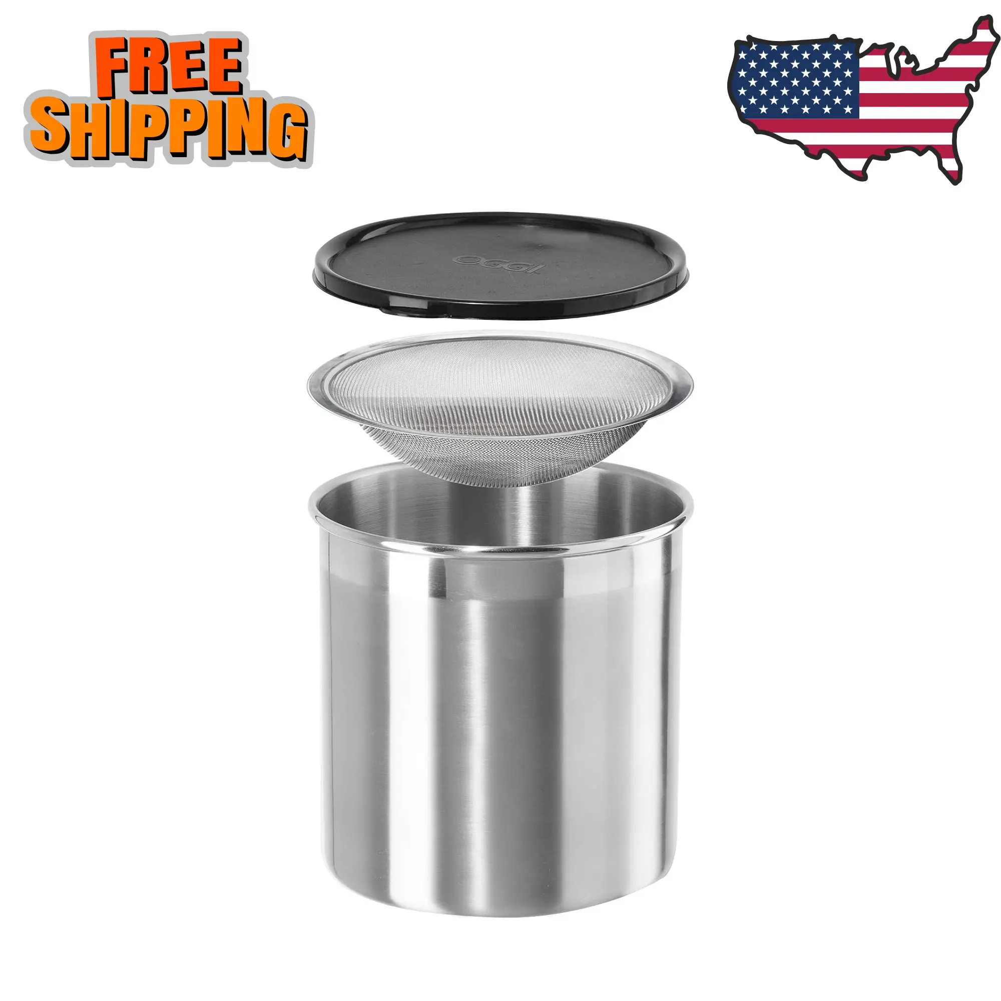 Stainless Steel Jumbo Grease Container 1 Gall / 4 Qt / 3.75 Lt