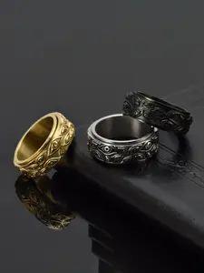 Vintage Creative Devil Ring, Titanium Steel Material, Stainless Steel Band, Relieves Anxiety & Stress, Unisex Design, Durable Accessory, Stacking Rings