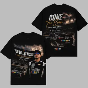 Kyle Busch RIP Gone Too Soon T-Shirt, Vintage NASCAR Racing Graphic Tee, TikTok Viral Motorsport Fan Shirt, Heavyweight Oversized Cotton Streetwear, Memorial Racing Apparel