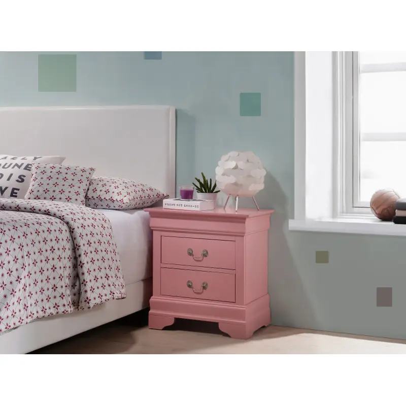 Charming Pink Traditional Nightstand