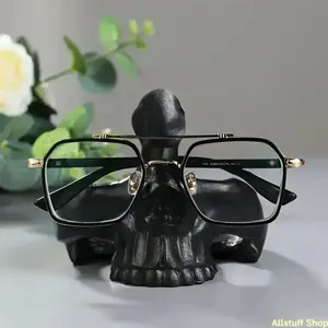 Halloween Skull Resin Eyeglass Holder, Home Storage Decor Table Accessory, Best Halloween Gift for Glasses Organization, Eyewear Holder