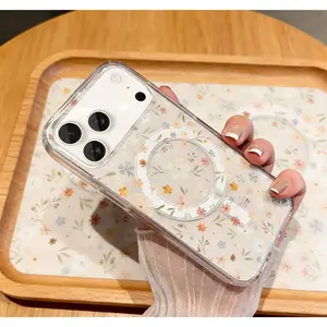 Floral MagSafe iPhone Case - Shockproof Silicone Cover for iPhone 17/16/15 Pro Max| Trendy Stylish Protection