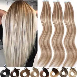 50G/Pack 20PCS Tape In Hair Extensions 100% Human Hair Natural Straight Short-Long 12"-24" For Women Tape On Hair Extensions