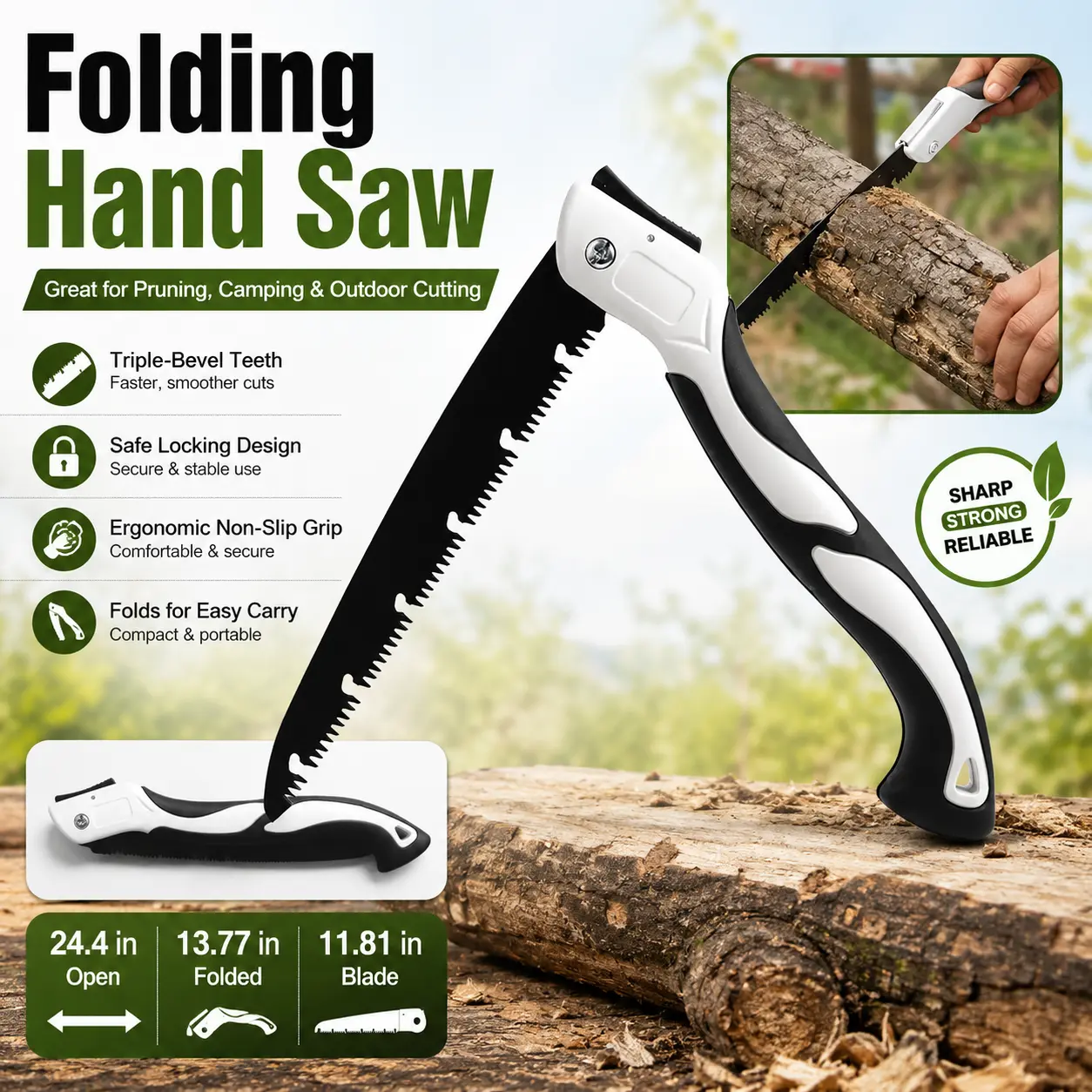 Portable Folding Saw Razor Sharp for Wood Trees Survival Gardening Portable Folding Saw Razor Sharp for Wood Trees Survival Gardening