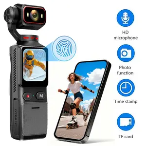 Vlogging Camera 4K Camera For Video Recording Pocket Camera with 180° Rotation, Handheld Portable Body Cam with Stabilization, 1.69'' Touch Screen Body Camera 4K Pov Camera