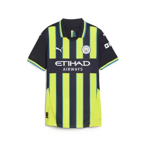 PUMA Womens Manchester City F.C. Away Collared Short Sleeve Replica Jersey Casual - Blue