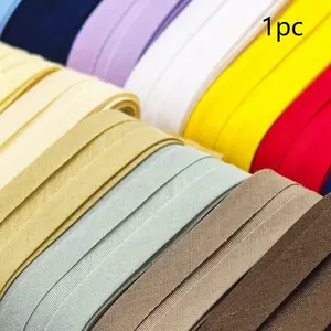 1pc 5.5 Yard Single Fold Sewing Binding Tape, Pre-Folded Elastic Band Trim, Home Decor, Multi-Functional Fabric Edge Decoration