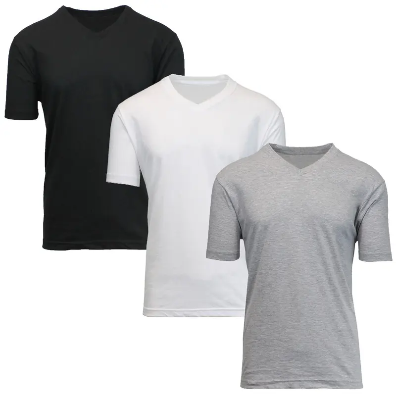 Black - Heather Grey - White (V-Neck)