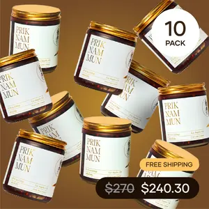 White Elephant Prik Nam Mun - 10 PACK | Premium Thai Chili Crisp (8 oz) | Artisanal Chili Crunch with Extra Virgin Olive Oil, Organic Shallots, Garlic & Truffles | Gourmet Hot Chili Oil