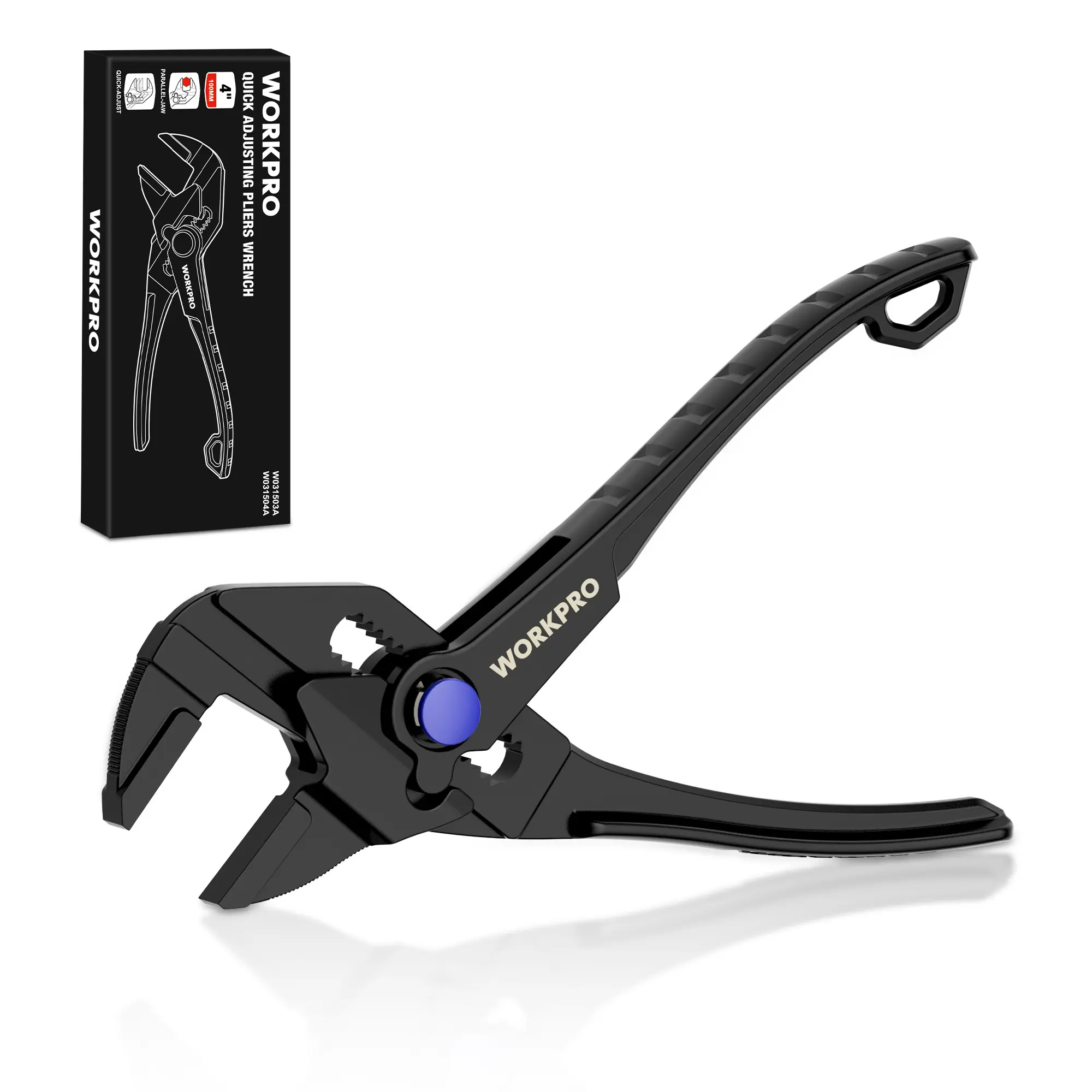 WORKPRO Mini Pliers Wrench, 4-Inch Wrench Pliers with Smooth Parallel Jaws | High-Toughness Alloy Steel, Anti-Rust Coating, High-Leverage Mechanism, Secure Grip, Pocket Pliers, EDC Tool, for Tight Space